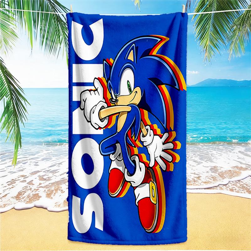 1pc Sonic Hedgehog Adventure Beach Towel,quick Drying Absorbent Beach Towel,outdoor Sports Swimming Beach towel,Soft and Comfortable Y73030