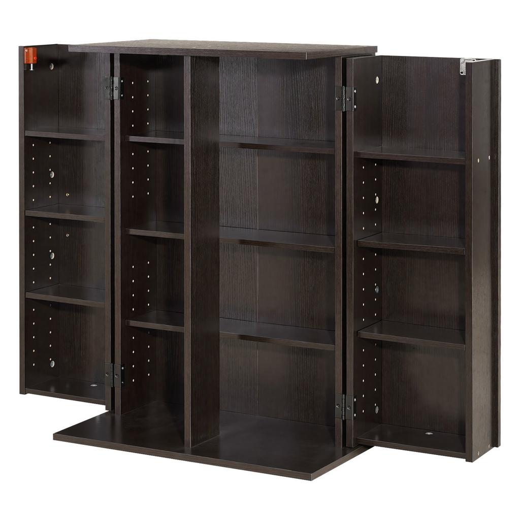 VEVOR Szafka na media, 4-poziomowy organizer na półki DVD, 610 x 368 x 846 mm Organizer na multimedia na CD, DVD, książki, gry