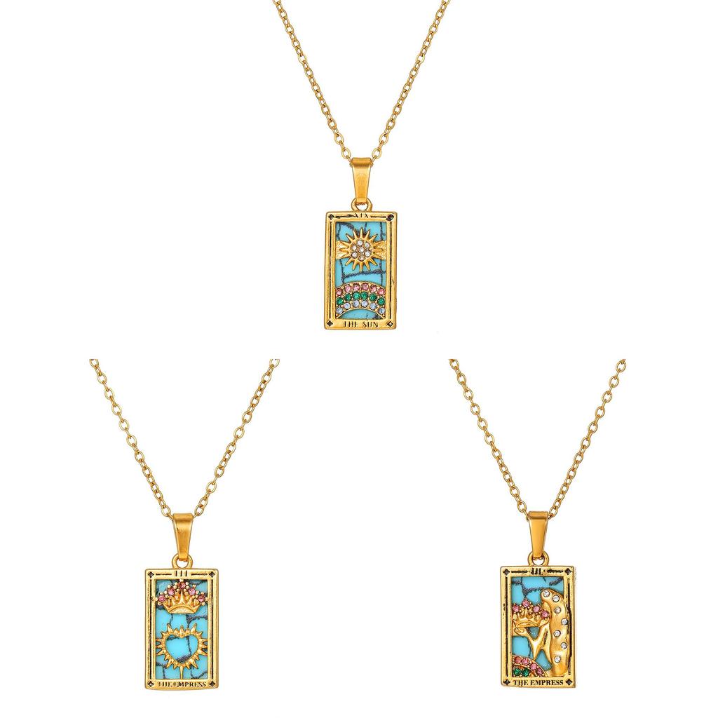 Vintage Stainless Steel Geometric Necklace With Cross Element And Multilayer Chain For Unisex