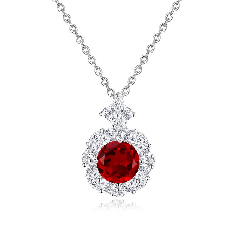 High Sense Fashion Light Luxury S925 Sterling Silver Necklace Women's Ice Flower Natural Topaz Pendant 2026