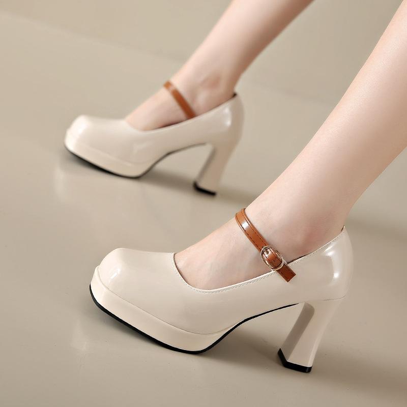 Designer Platform Women Pumps Fashion Shallow Buckle High Heels 2025 New Spring Autumn Ladies Wedding Party Shoes Plus Size 43