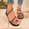 2025 New Ladies Shoes Open Toe Women's Sandals Slip-on Summer Beach Plus Size Light  Comfortable Flat Sandals Zapatos