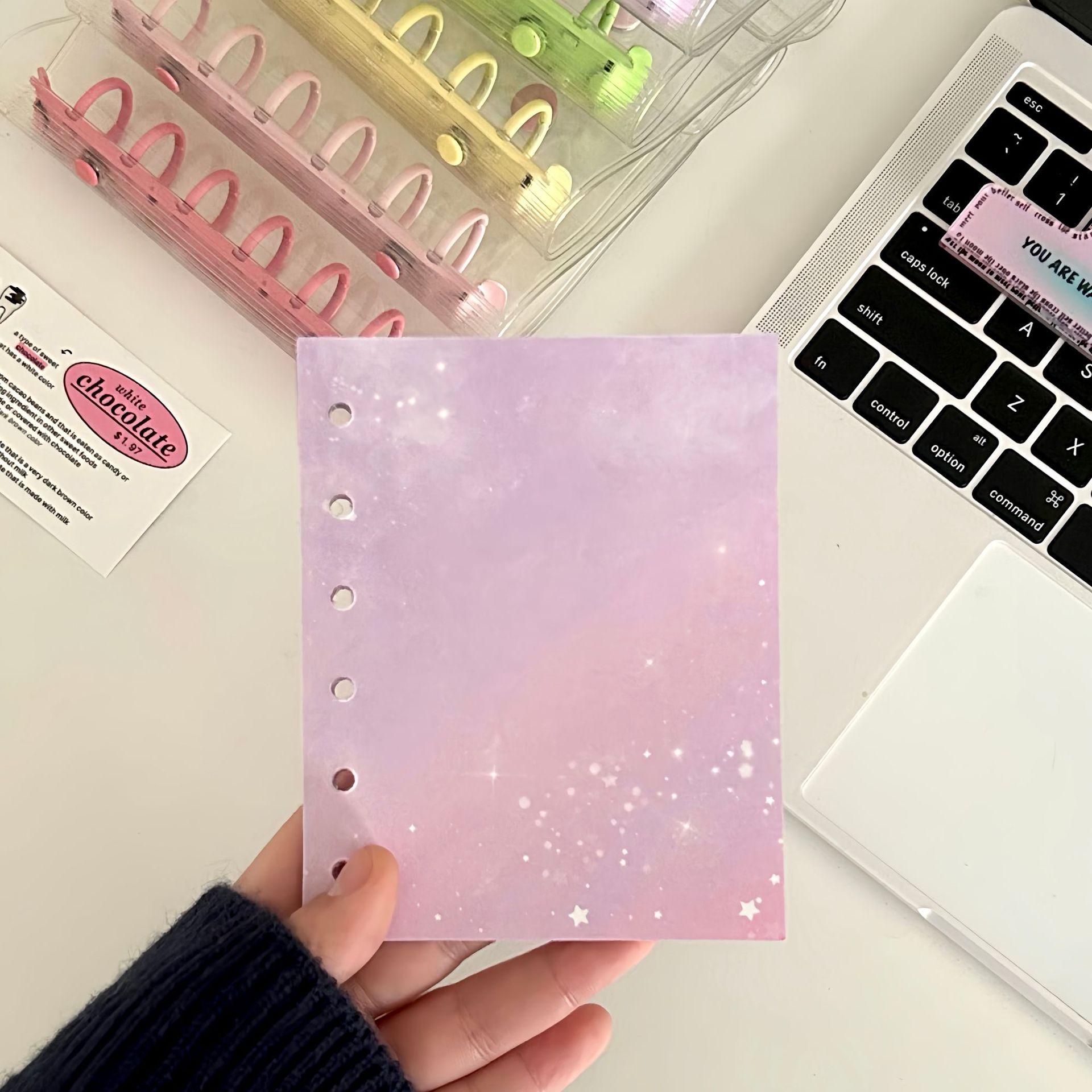 A7 Widening Colouful Notebook Refill Spiral Binder Inner Page Grid Diary Agenda PlannerSchool Stationery (as the picture,A7)