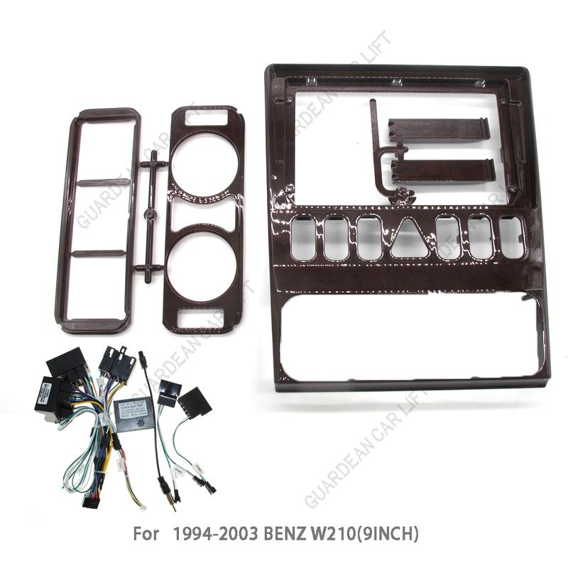 9Inch Car Radio Fascias For Benz Clase E W210 S210 1994-2003 Android Stereo Frame Player 2 Din Head Unit Panel Dash With Cable