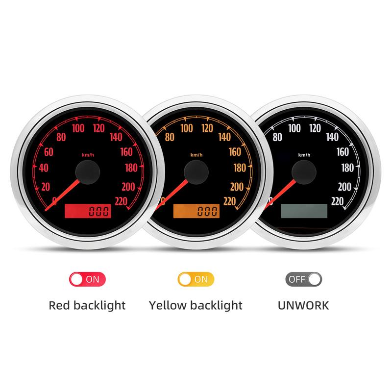 Universal 85MM GPS Speedometer Gauge for Motorcycle Marine Boat Truck 125 200 Kmh MPH Speed Gauge Meter