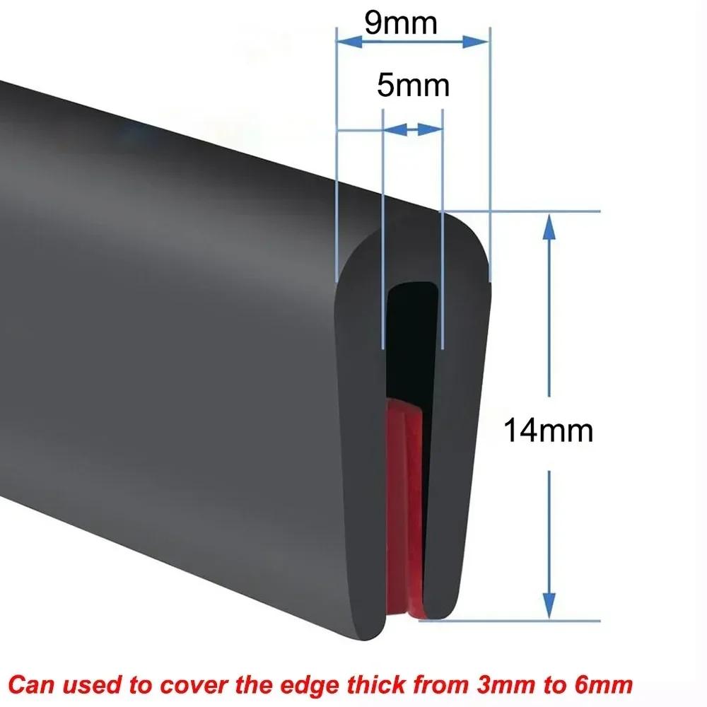 New U-Shape Edge Protector Strip Trim Rubber 3 Meters Car Door Guard Seal Waterproof Edge Protector
