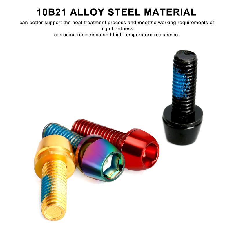 6Pcs/Set Bicycle Disc Brake Caliper Bolt Clamp Fixed Screws M6*18mm Stainless Steel Mountain Bike Disc Brake Caliper Fixed Screw