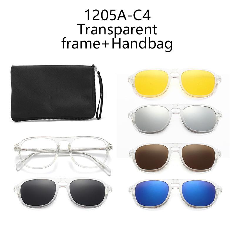 TR90 Magnetic Clip On Sunglasses Retro Snap On Frame With Lens For Nearsightedness Glasses Stylish Accessory