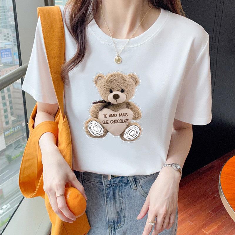 VEZFAA Damenmode Casual Sommer Frühling Kurzarm O-Ausschnitt Blusen & Hemden