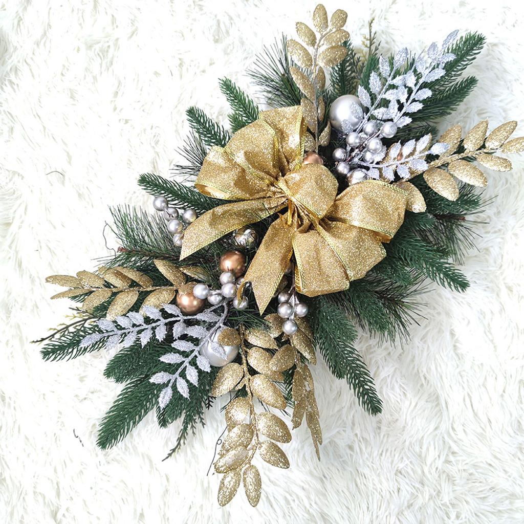 Christmas Staircase Garland Decor Hanging Ornament Holiday Home Decoration for Xmas Stairs Fireplace Party Decorations