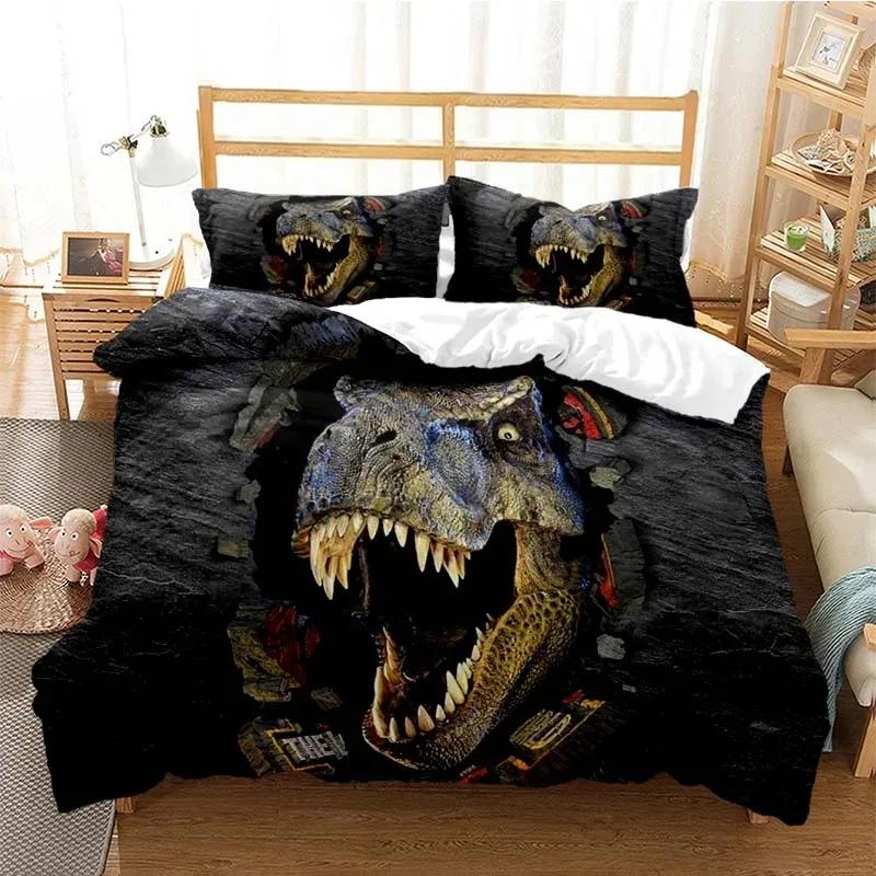 Jurassic Park Duvet Cover Set Dinosaur Bedding Sets Comforter Cover Set Single Twin Full Queen Size Youth Aldults Girl Boys Gift