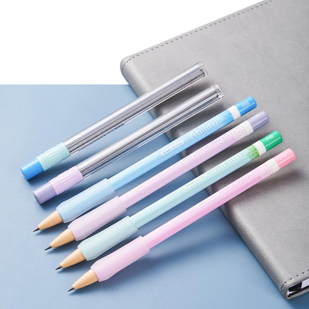 Student Mechanical Pencil Slip Resistant Silicones Grip Posture Correction Automatic Pencil Twist Action for Student