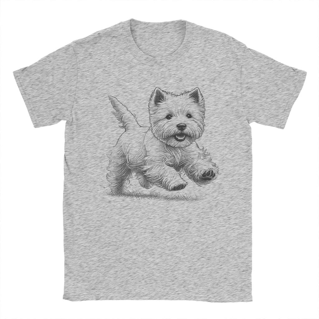 West Highland White Terrier Westie Dog Running T Shirt Summer Harajuku Tshirts Unisexs Plus Size 5xl Tees Short Sleeve Tops