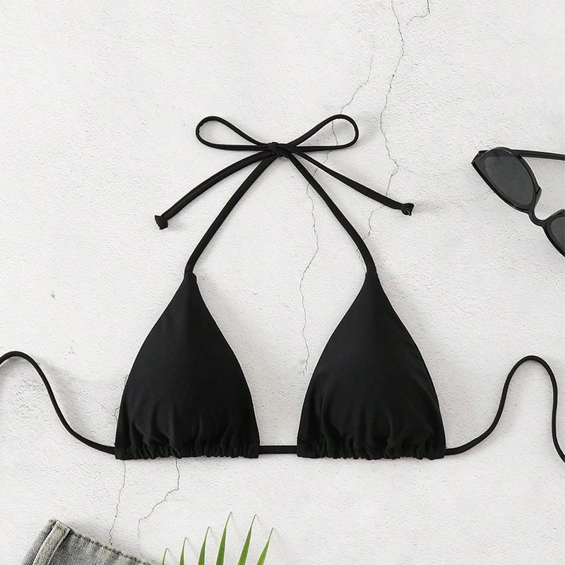 2023 Europäischer & Amerikanischer Einfarbiger Drei-Punkt-Bikini für Damen