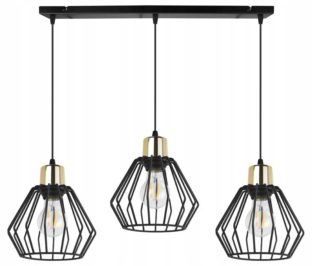 Hanging Lamp, Ceiling Chandelier, Wire Shade, Led