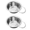 Protable Stainless Steel Hang-on Pet Bowl Big Capacity Stationary Dog Bowl Hanger Cage Cup Travel