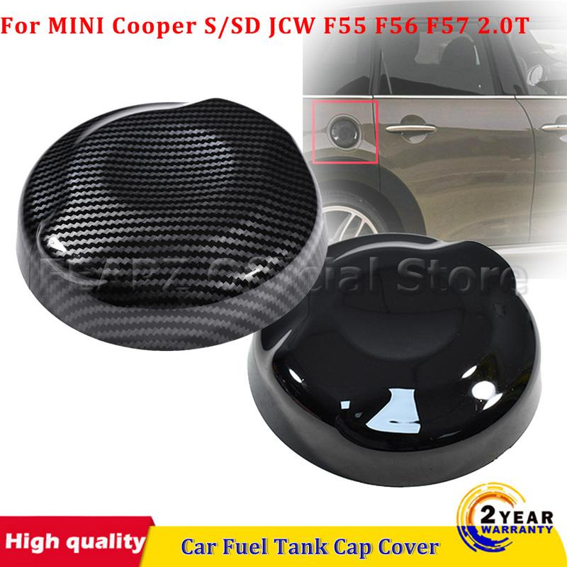 1Pc Black Or Carbon Fiber Pattern Car Fuel Tank Cap Cover Sticker For MINI Cooper S/SD JCW F55 F56 F57 2.0T Car Accessories