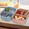 3 Compartments Silicone Lunch Box Rectangular Picnic Box Household Food Container  Office