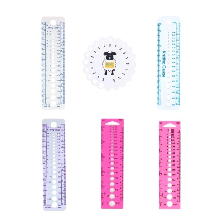 Knitting Needle Ruler Gauge Ruler Sewing Tools for Sewing Needle