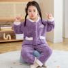 Kinder Flanellen Pyjama Set Jongens Meisjes Warm Lange Mouwen Top En Broek Nachtkleding Winter Huis Nachtkleding