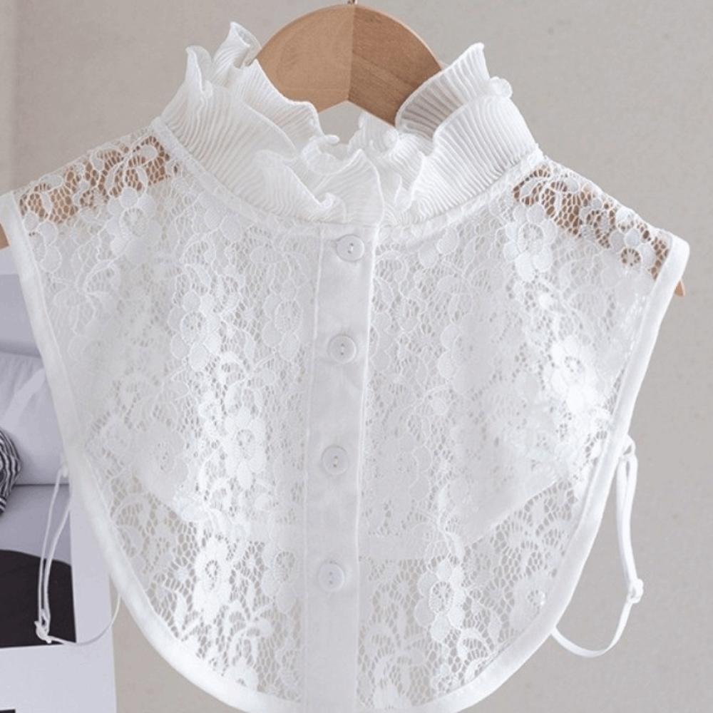 Easy To Match Lace Lapel Half Shirt Elegant Adjustable Neckline Detachable Fake Collar  Wedding