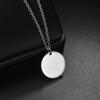 Stainless Steel Round Disc Pendant Necklace Minimalist Customizable Coin Jewelry for Men Women