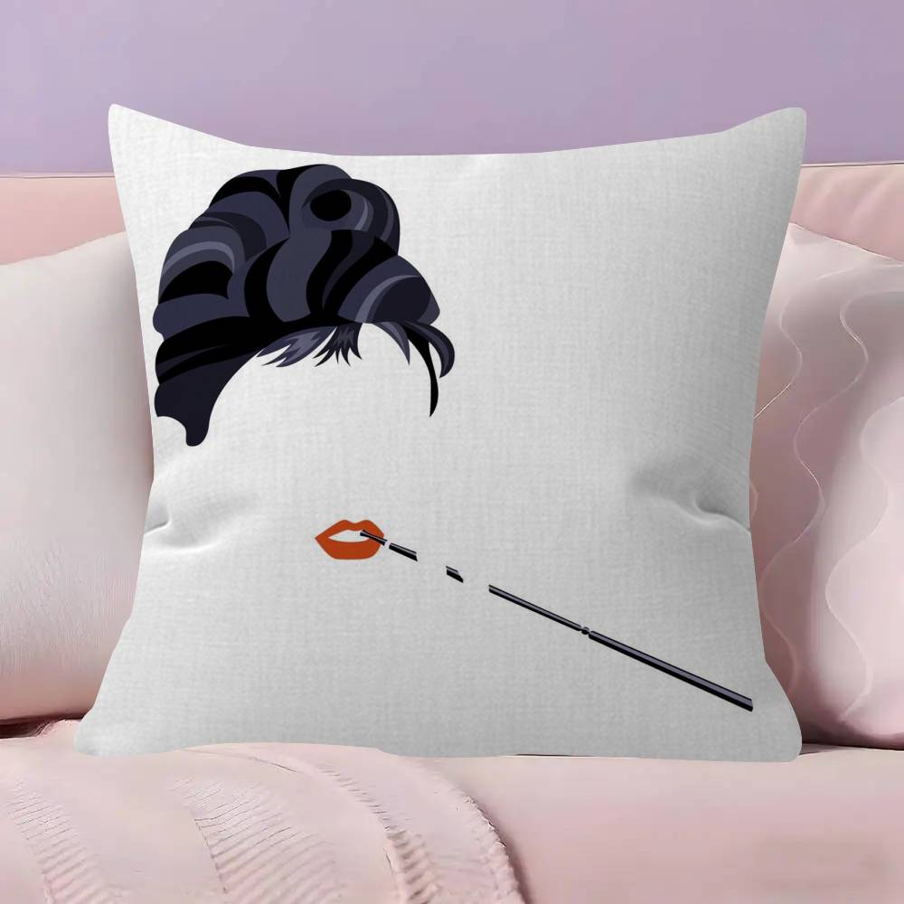 Audrey Hepburn Lipstick Pillowcase Toon Gift Cushion Cover Bedroom Home Sofa Chair Seat Decor Pillow Case