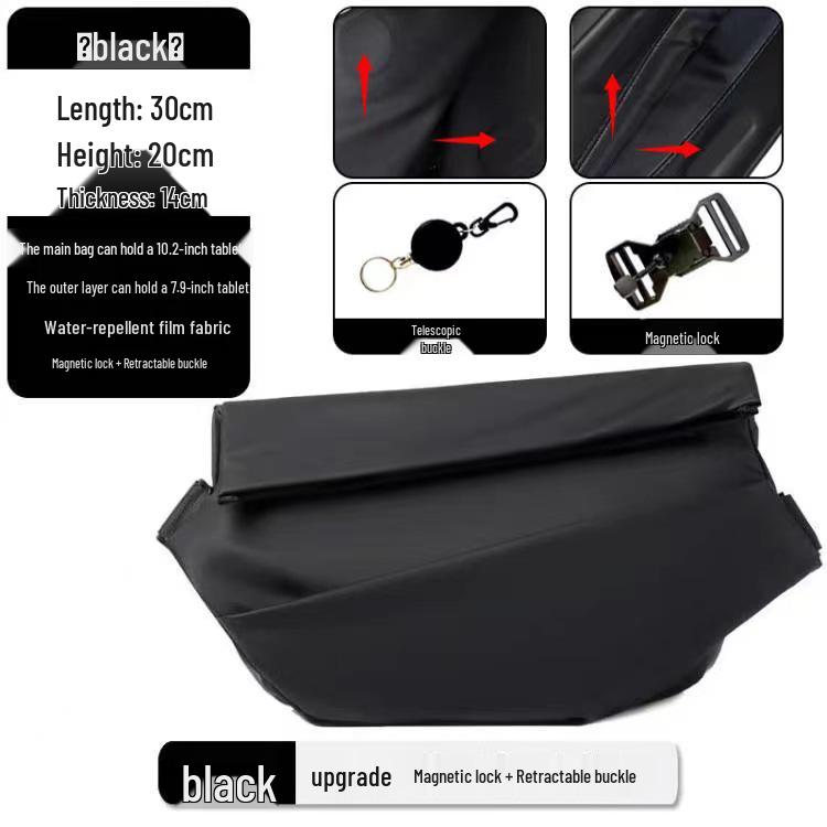 Herren Trendige Motorrad-Brusttasche mit großem Fassungsvermögen und Magnetverschluss