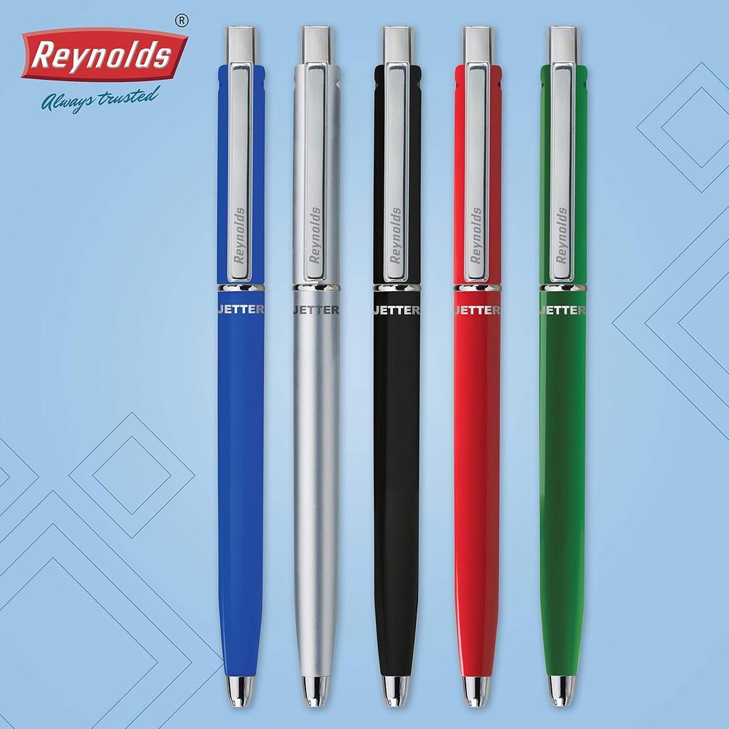 Reynolds Jetter Classic 0.7mm Blue Ink Ball Pens, Pack of 10, Smooth Writing for Office, Home & School