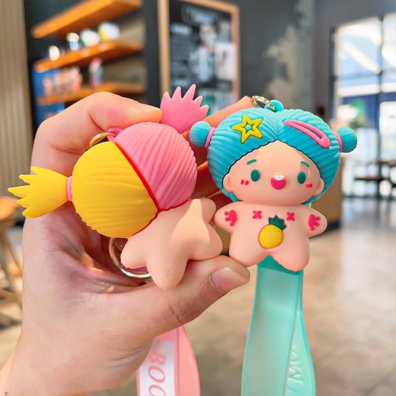 Cartoon Cute Tooth Keychain Fun Silicone Accessory For Bags And Car Keys In Multiple Colors