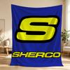 XL Sports Throw Blanket 150x200cm Sherco Logo Design Blue Yellow Bed Throw Cozy Couch Decor Gift