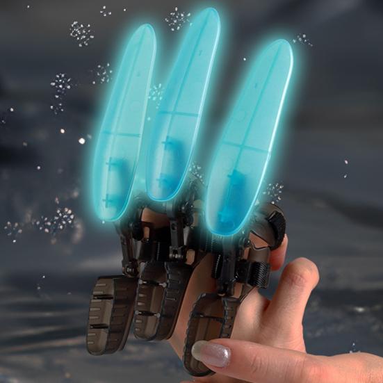 6Pcs Mechanical Retractable Wolf Claw Luminous Kids Adults Expandable Wolf Claw Halloween