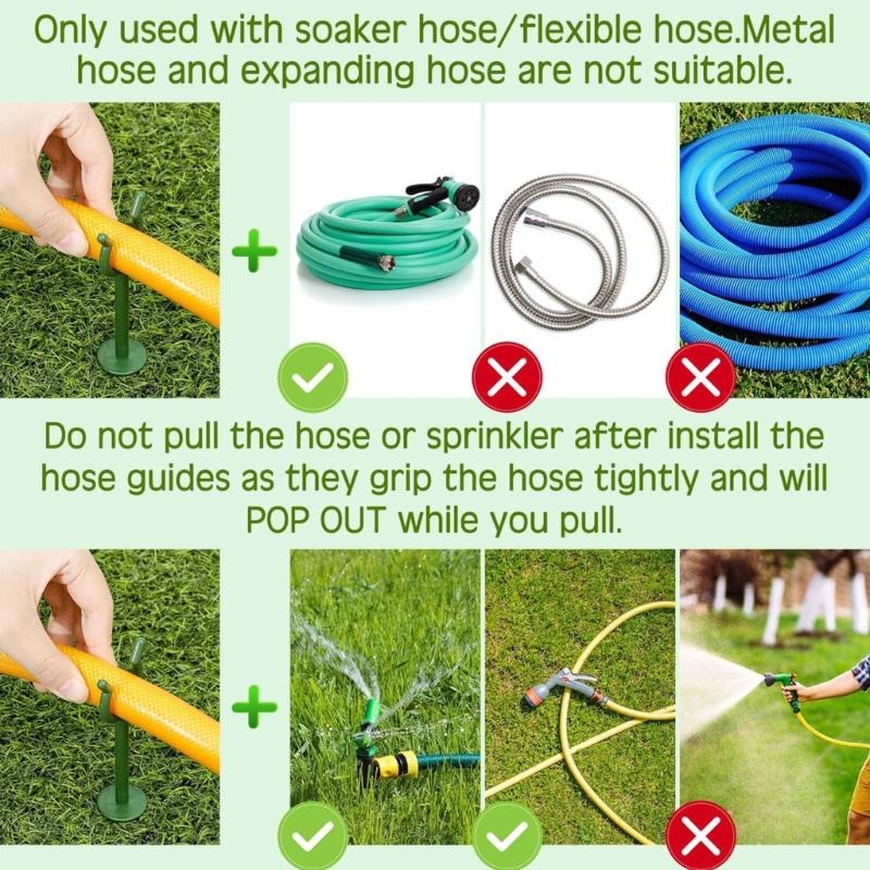 Pack Of 10 Green Plastic Garden Hose Guides For Secure Lawn Irrigation And Maintenance