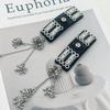 Ethnic  Hair Clip Geometric Pattern Bell Fringe Hairpin Hair Clips Silver Clolr Long Fringe Hair Clip For Photo Props
