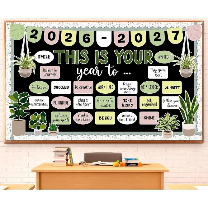 GOLDGAO This is Your Year Bulletin Board Set Plant Motivational Classroom Decoration pirational Welcome Back to School Bulletin Board Cutouts for