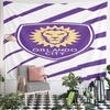 Purple Lion Logo with Striped Background Pattern Wall Hanging Tapestry Decorative Tapestry Home Decor for Bedroom and Living Room