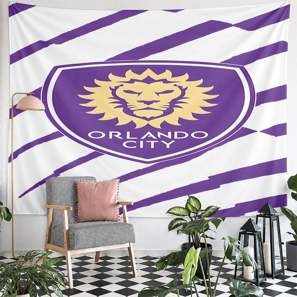 Purple Lion Logo with Striped Background Pattern Wall Hanging Tapestry Decorative Tapestry Home Decor for Bedroom and Living Room