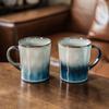 Retro Kiln Blue Mug High Value Ceramic Cup Large Capacity Coffee Cup Breakfast Cup Household Water Cup