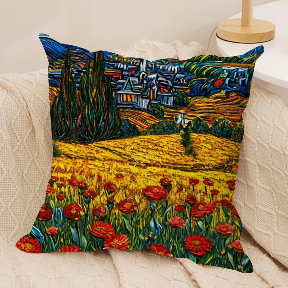 Wheat field cypress Cushion Cover Soft Plush Throw Pillow Cover  DoubleSided Printed Cushion Case  Cozy Sofa  Home Decor
