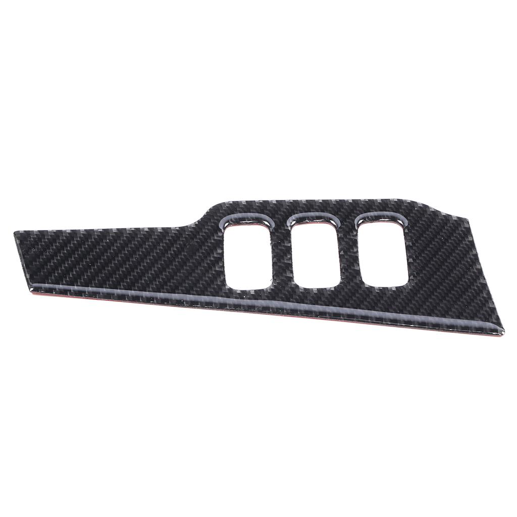 Kolfiber Strålkastare Strömbrytare Knapp Klistermärke Trimskydd Passar för Mitsubishi Lancer 2008‑2016 LHD