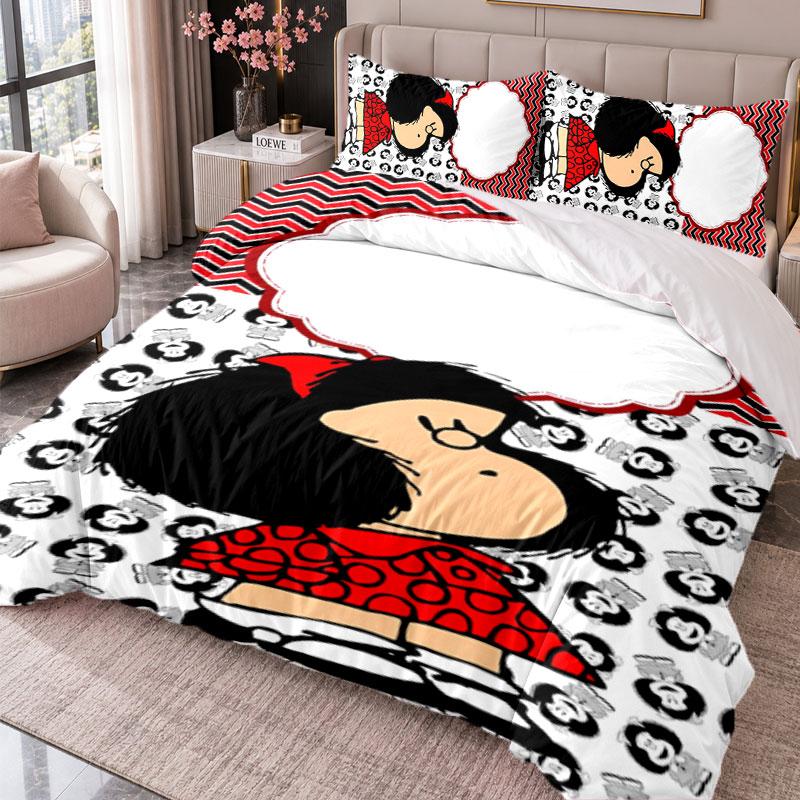 Mafalda 3-teiliges Bettwäsche-Set Bettbezug mit zwei Kissenbezügen für Schlafzimmer Heimdekoration