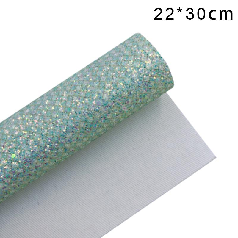 22x30cm/ Sheet Faux Leather Rainbow Chunky Glitter Fabric For Handmade Coin Purse Bag Diy Bows Hair Accessories Craft Material