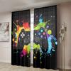 2 Pieces, Colorful Game Controller Curtains - Semi Blackout - Very Suitable for Living Room, Bedroom, Kitchen, Home Decoration