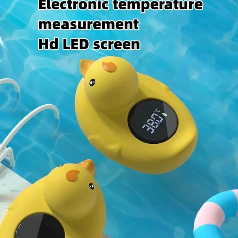Household yellow duck electronic water temperature gauge,digital display screen,waterproof and leak free,temperature measurement