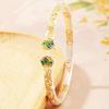 Ruyi Qianli Jiangshan Tang grass pattern auspicious bracelet women's retro new Chinese enamel color gold bracelet mother gift