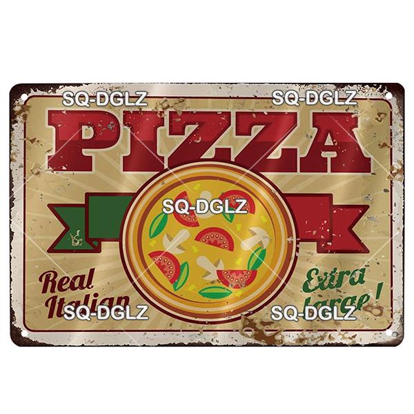Italienische Pizza Vintage Metallschild Blechschild Vintage Dekoration Man Cave Plakette Hauswanddekoration Bar Schild Heimdekoration Poster