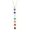 Handmade Multi-Color Agate Stone Pendant with 8mm Yoga Buddhist Beads Necklace N544