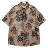 Niche designgevoel van oud bloemenkortemouwenshirt mannen en vrouwen koppels retro los casual zomer casual shirt mannen