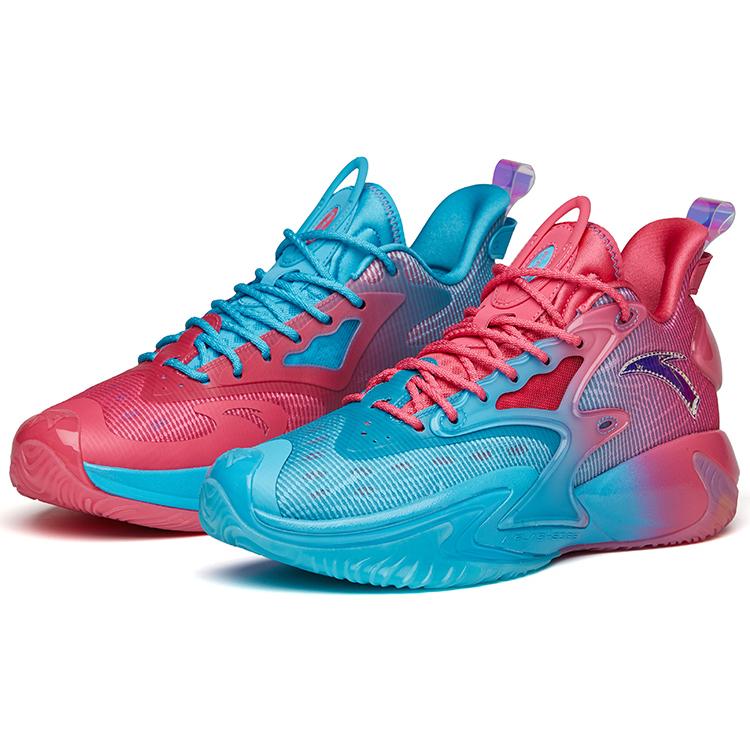 

Новые баскетбольные кроссовки Anta Frenzy 3 Pro со средней высотой верха, мужские, фиолетово-красные, разнопарные 112141651S-2 40