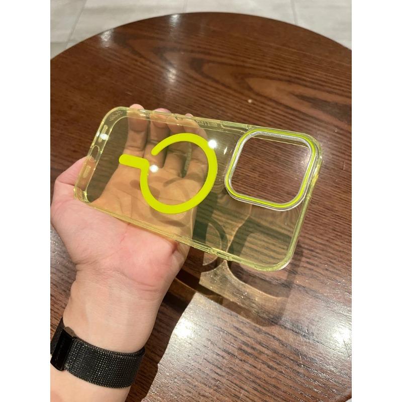 Luxury Clear Color Magnetic Case For Iphone 13 11 12 16 15 14 Plus 16 Pro Max Metal Button Shockproof Magsafe Transparent Cover